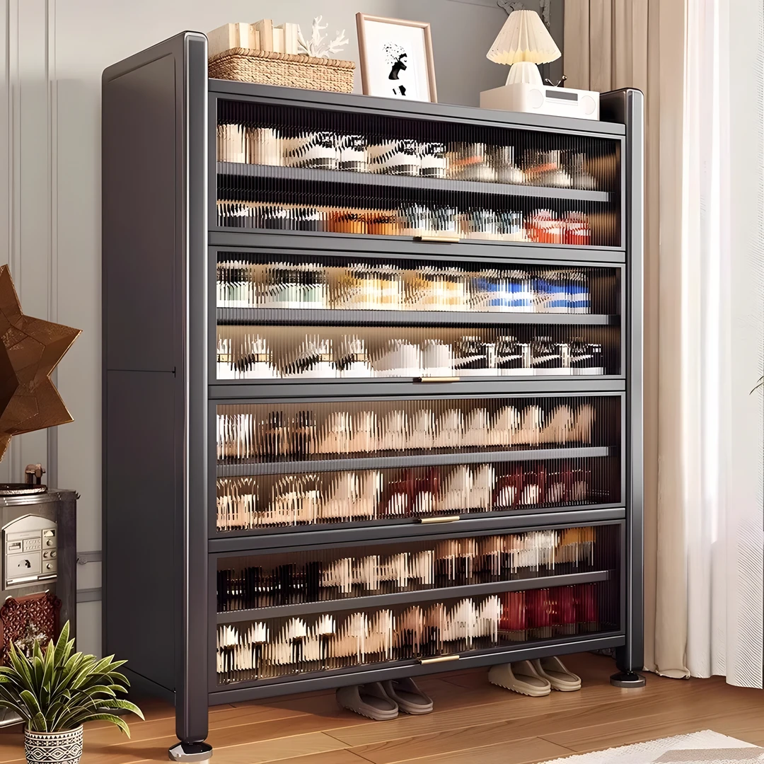 钢制鞋架落地款多层家用门口大容量一体靠墙收纳储物柜入户门鞋柜
