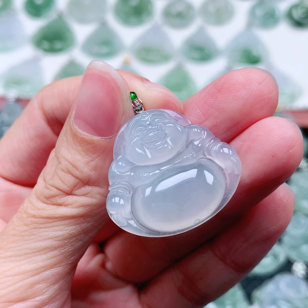 吊坠(不含链)18K金镶嵌翡翠