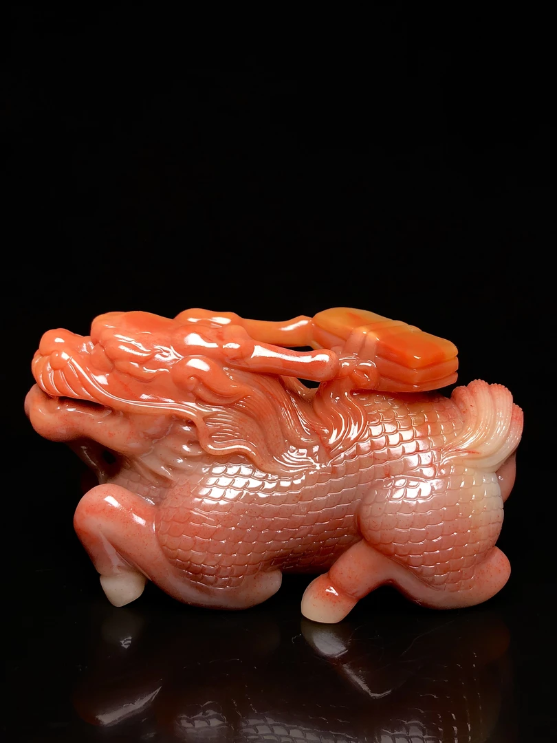寿山石麒麟手把件摆件