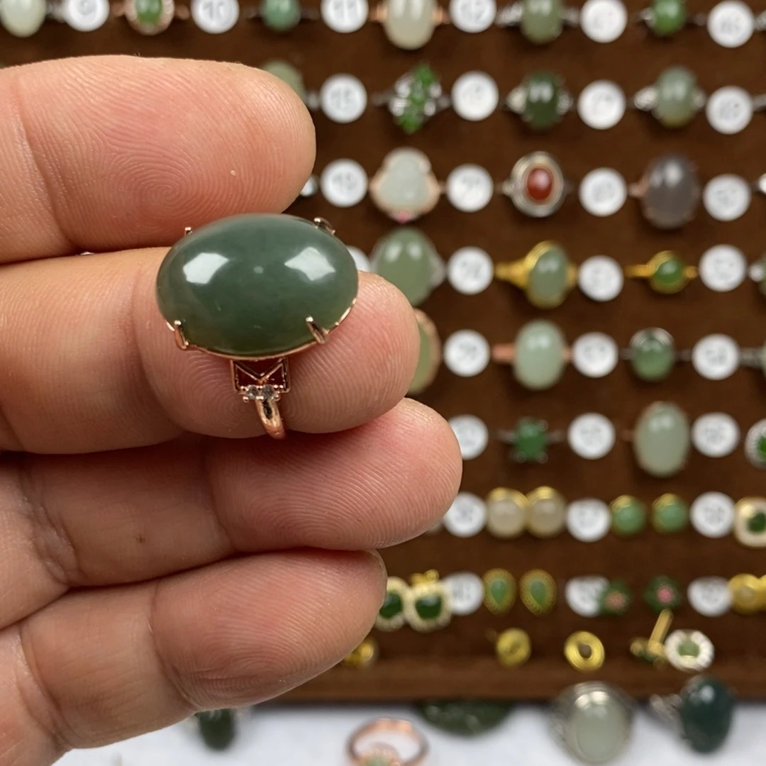 和田玉（青玉）戒指合金