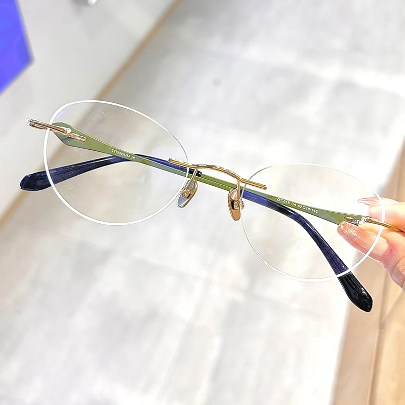 可拆卸气质无框老钱风中大款玳瑁近视眼镜框架女潮可配有度数