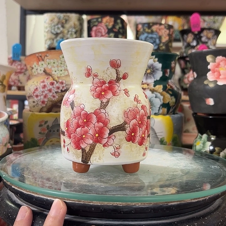 满38包邮 景德镇手绘花盆