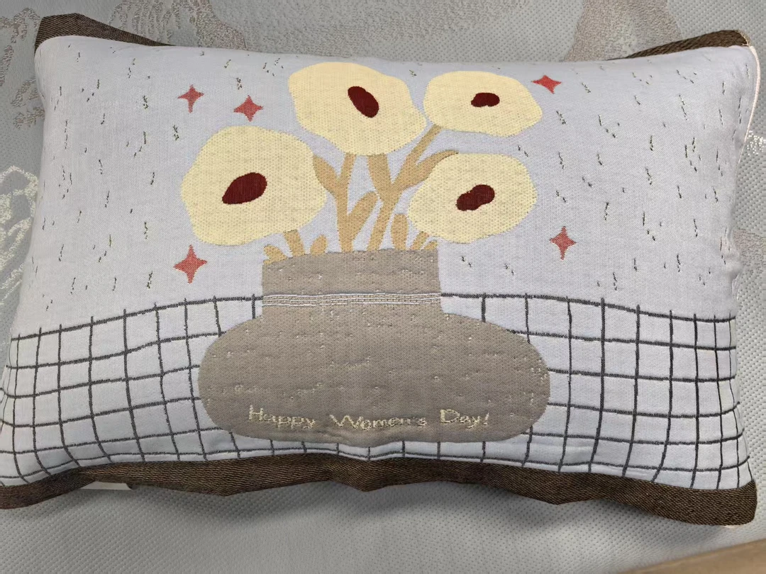 【铭哥家】加厚纱布枕巾一对高档枕巾盖防滑吸汗耐脏-女人花