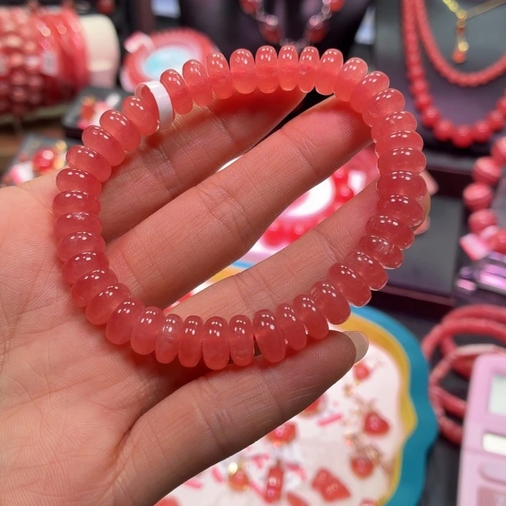菱锰矿（红纹石）未镶嵌手串