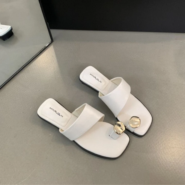 UHCK设计感粗跟拖鞋女款夏季夹趾凉拖鞋海边时尚沙滩凉鞋外穿罗马