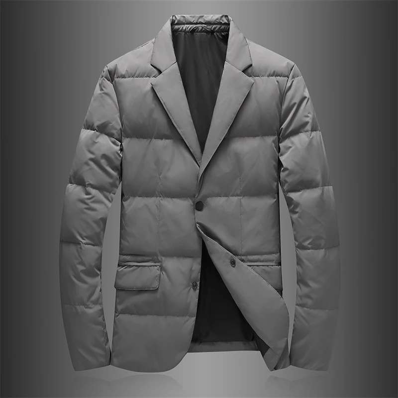 BQDK欧货高端西装领羽绒服男士商务休闲冬装潮流白鸭绒保暖外套