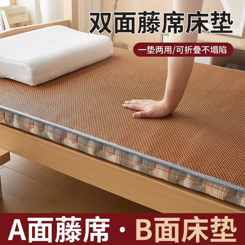 藤席床垫软垫家用卧室学生宿舍单人冬夏两用凉席垫子地垫打地铺褥