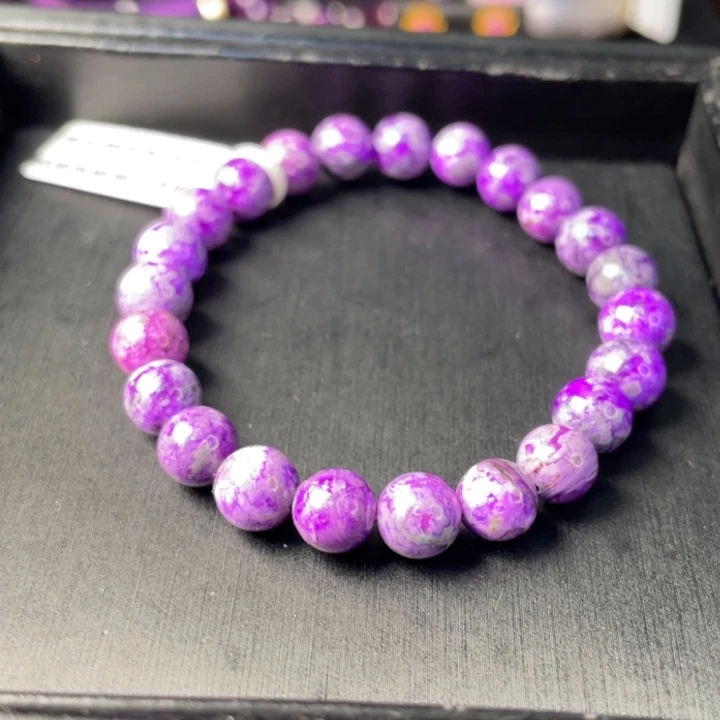 苏纪石（舒俱来）未镶嵌手串满色泥地樱花紫8m