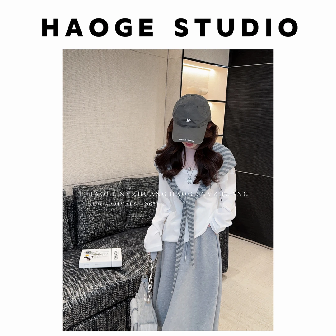 浩哥严选●街拍欧尼T恤预C5TX4672A（不含披肩）