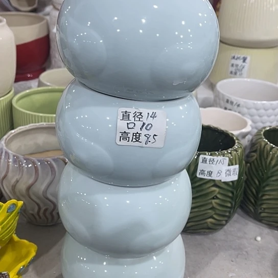 多肉绿植陶瓷花盆9.9包邮，有孔