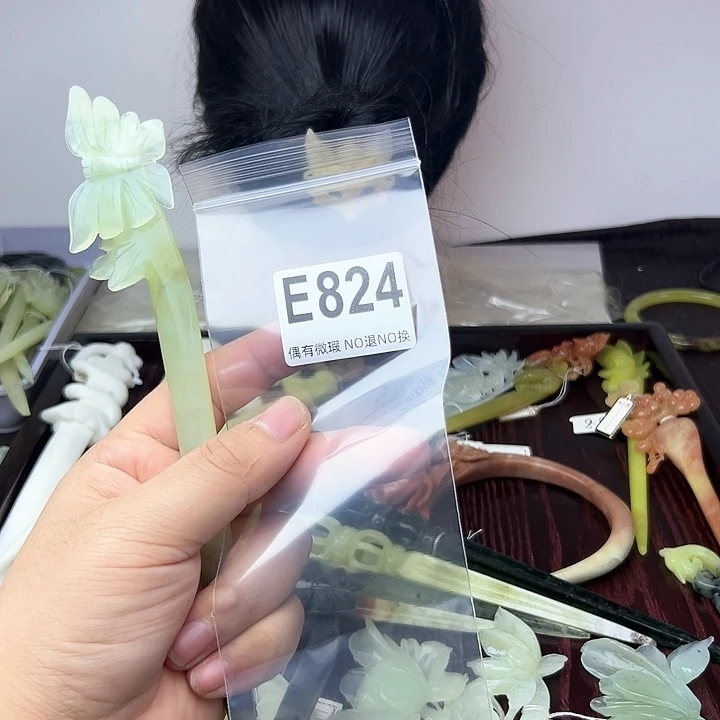 蛇纹石玉发饰合金h****6