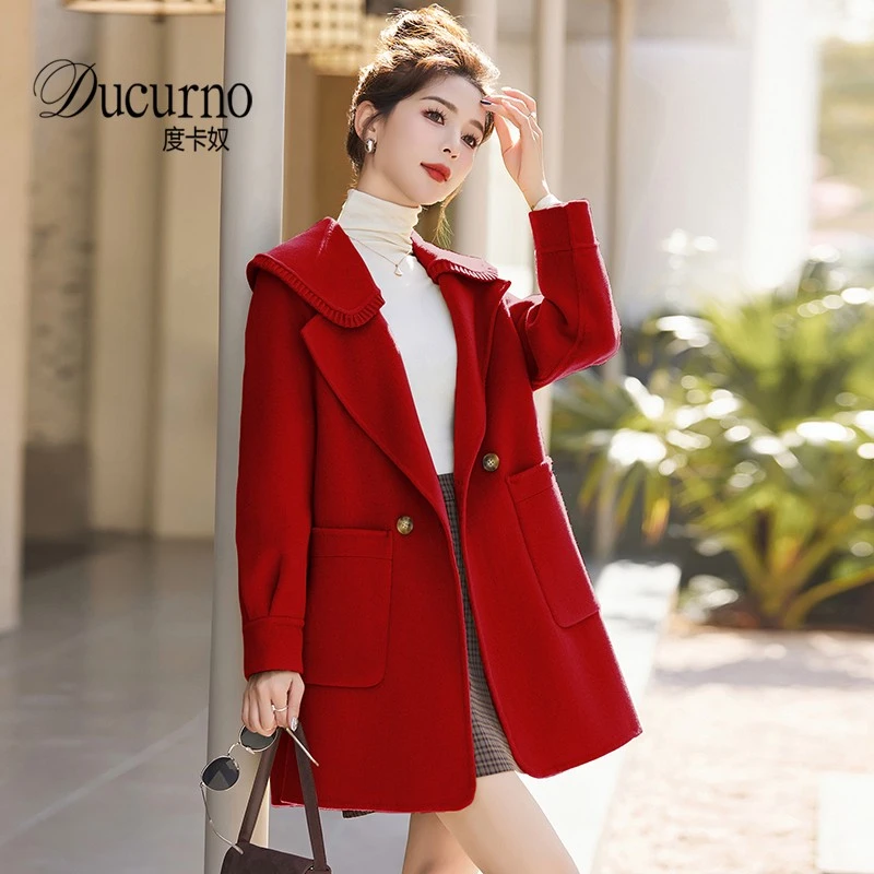 时尚双面大衣女2026新款秋冬高端气质小个子休闲保暖百搭毛呢外套