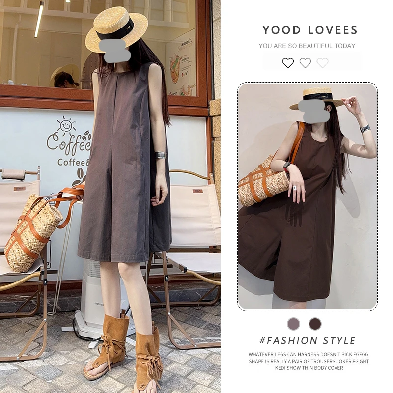 显瘦设计感宽松连体裤女2025女款流行单品新款夏季女士法式连体裤
