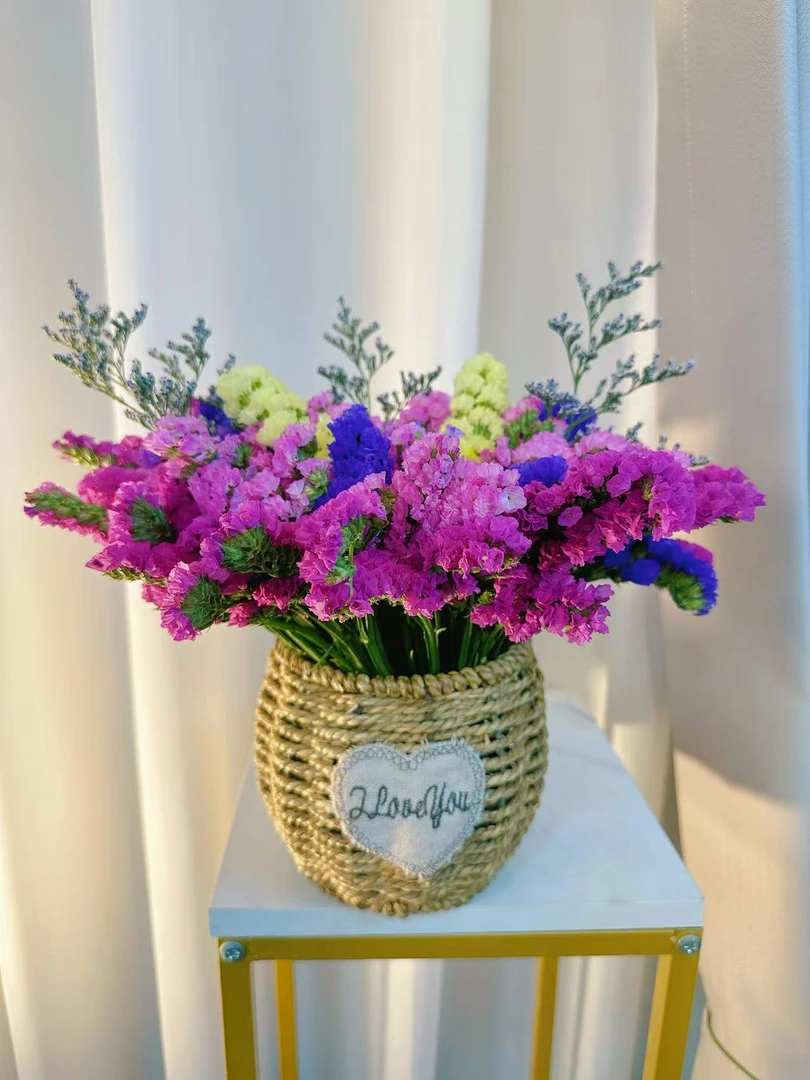 【送花篮】云南干花花束勿忘我真花鲜花客厅装饰摆件干花真花