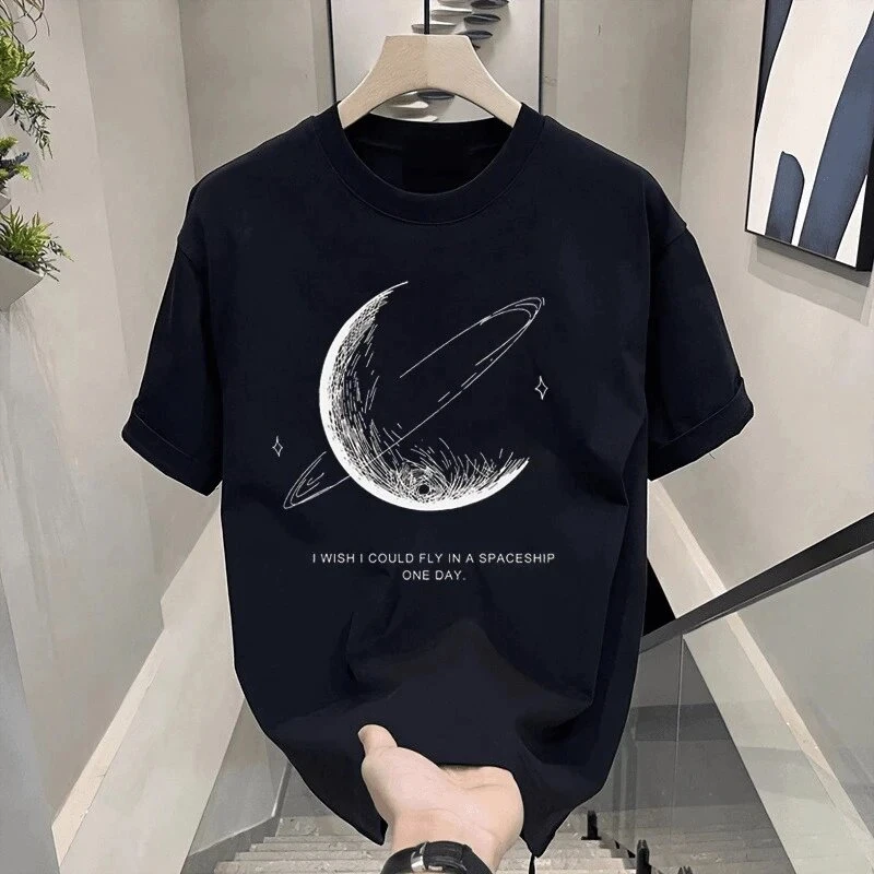 仓石一树潮流红色男士t恤短袖夏季新款简约百搭高街休闲半袖上衣