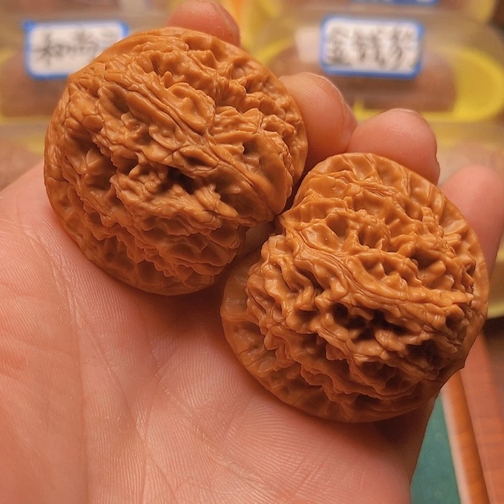 文玩核桃把件43粗筋爆肉水龙纹