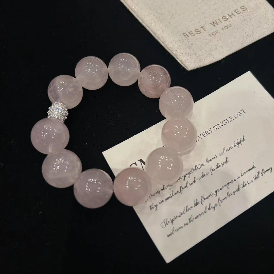 YIMI 天然水晶粉水晶手链x1430（17毫米）