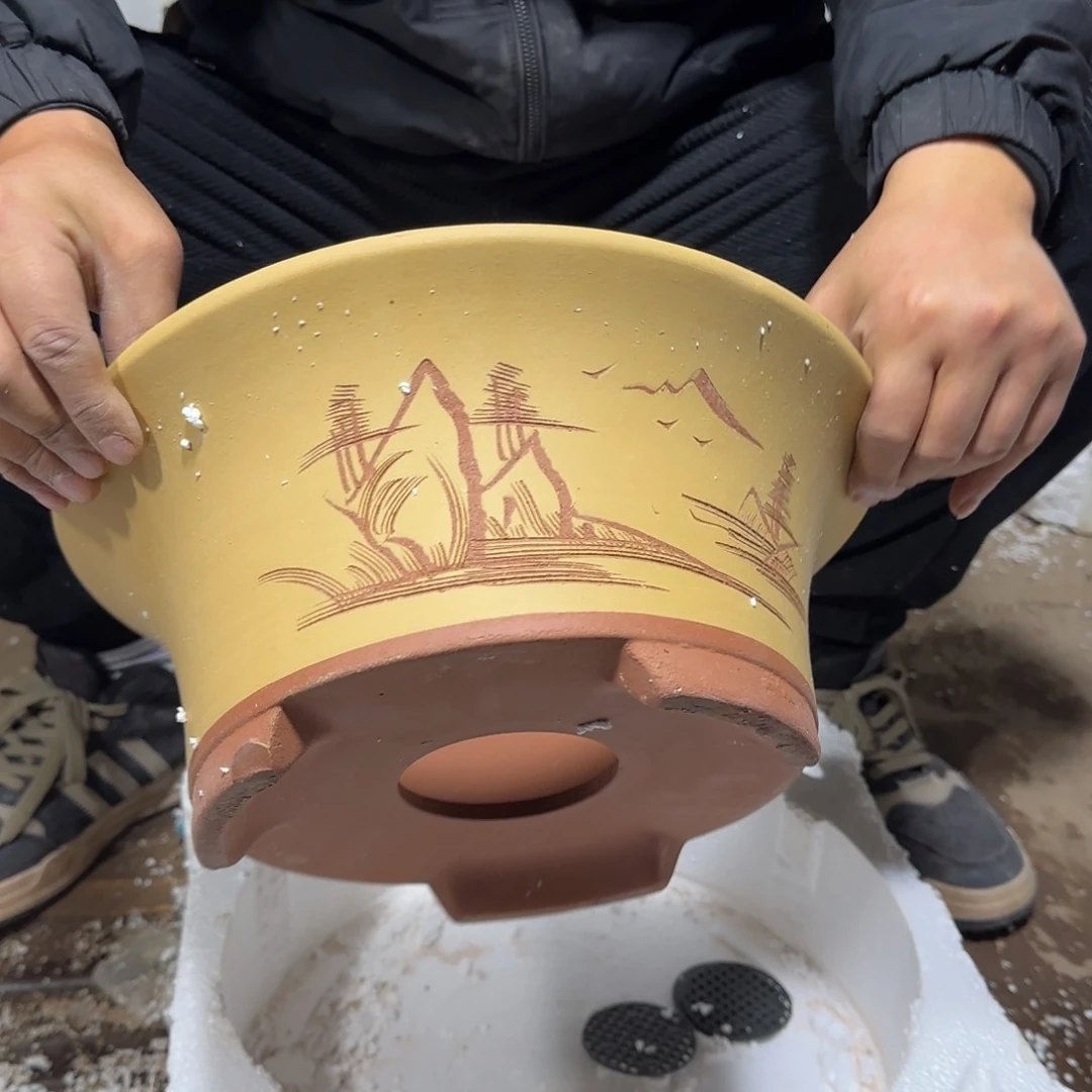 紫砂花盆口径33高度14