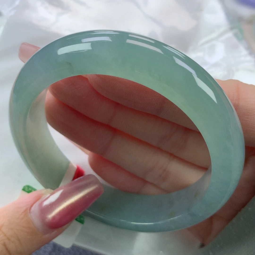 翡翠手镯未镶嵌缅甸天然翡翠A货55.8