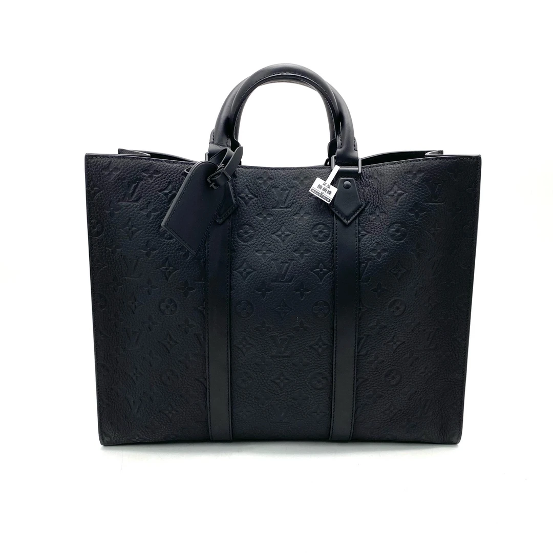 99新 LouisVuitton/路易威登 新款黑色全皮压花托特包 尺寸41/33