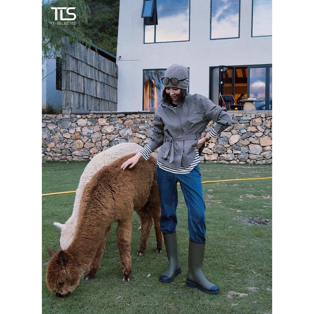 TT【迪庆风衣】立领休闲收腰裁剪原创设计师户外风衣短外套女WT5020