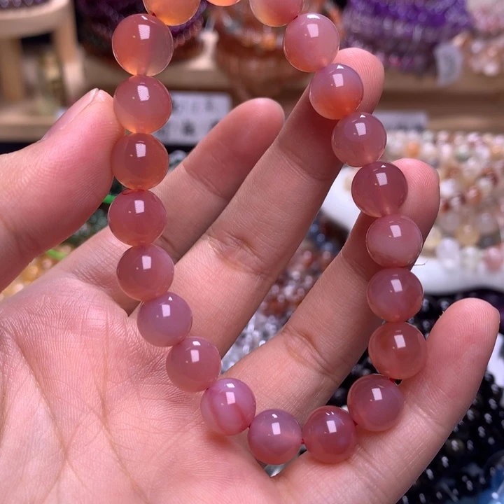 未镶嵌手串水晶9.4蜜桃盐源