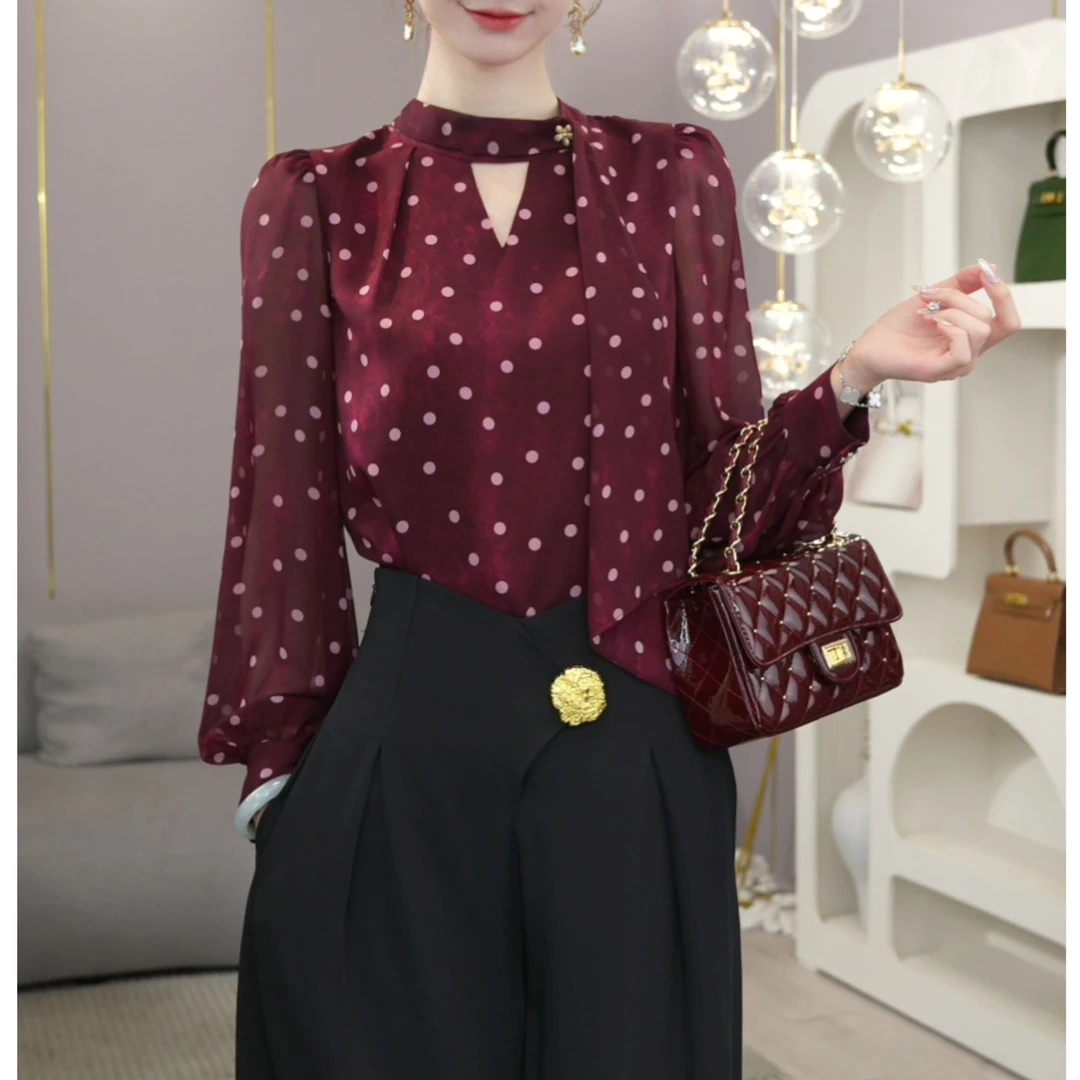 现货2025春季新款【DD-6153】高级感小众轻奢时尚百搭衬衫显瘦上衣