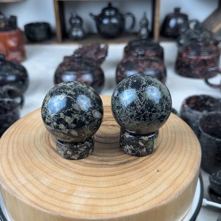 梅花玉精品手球茶摆件