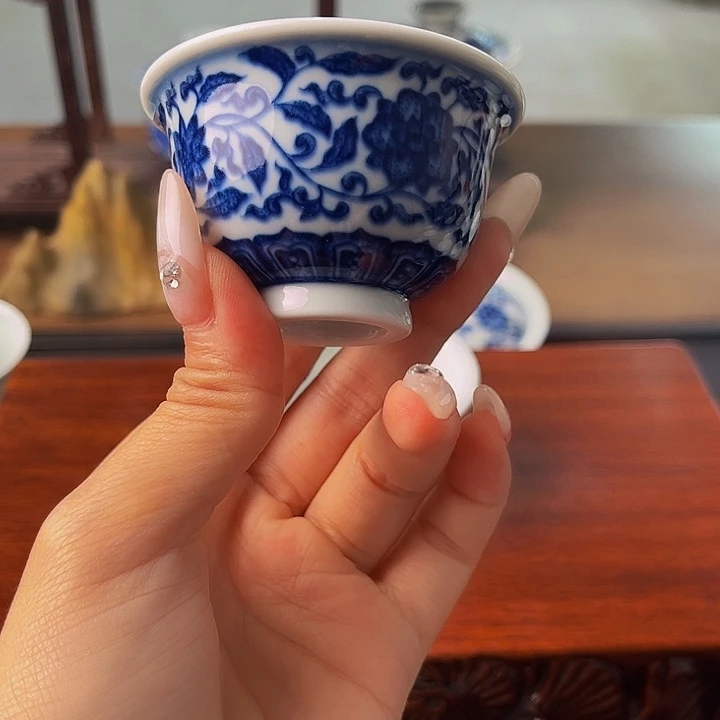 礼域景手工手绘茶具微瑕