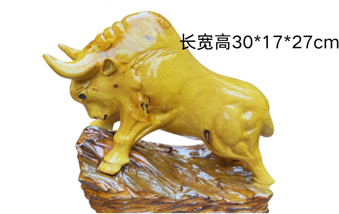 金丝楠木牛气冲天摆件