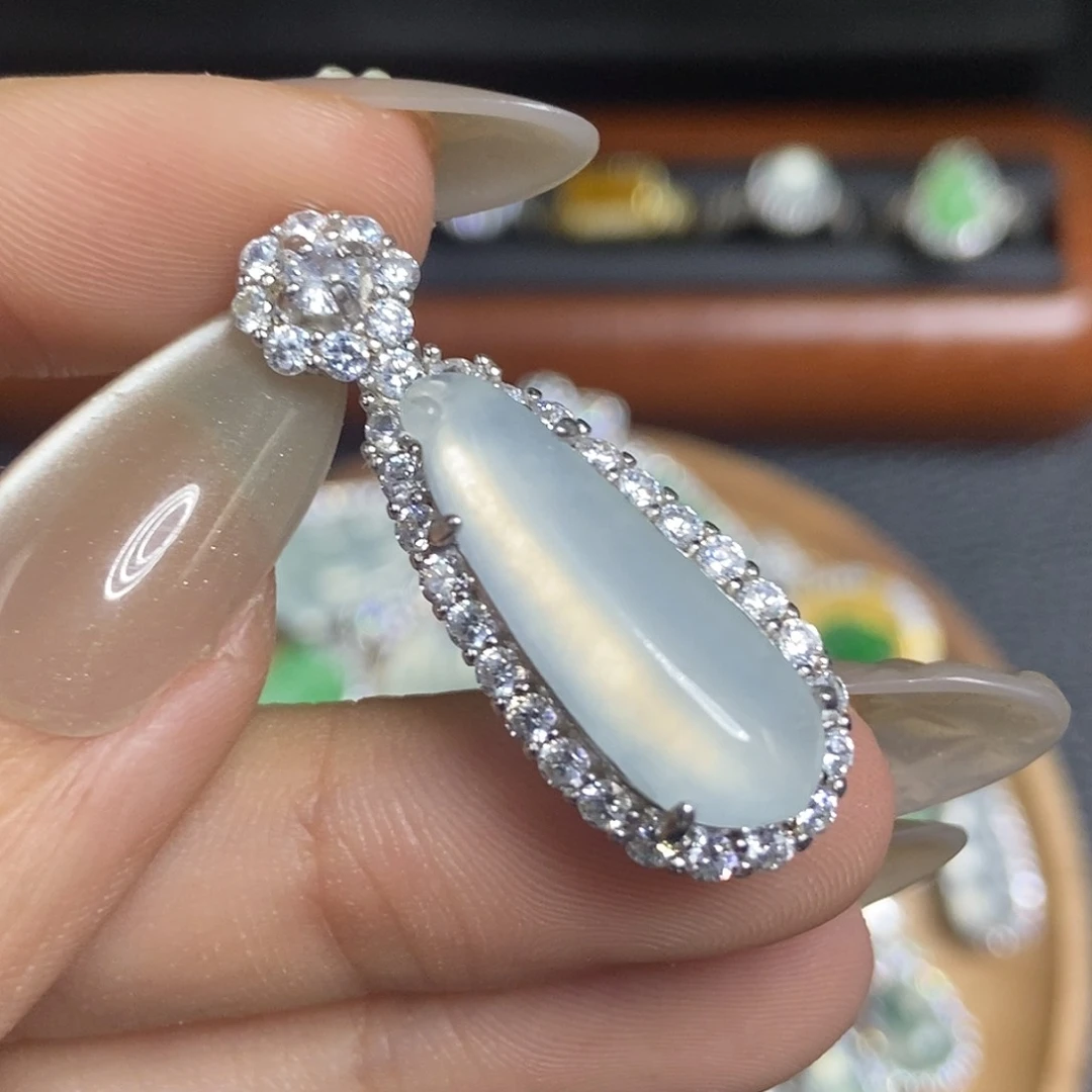 翡翠银S925镶嵌吊坠(不含链)福瓜吊坠