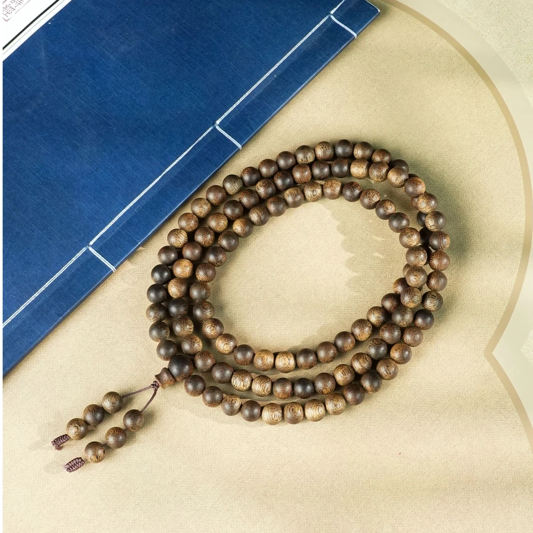 仙作甄选芽庄白棋树心油心髓料0.8沉香多圈文玩手串