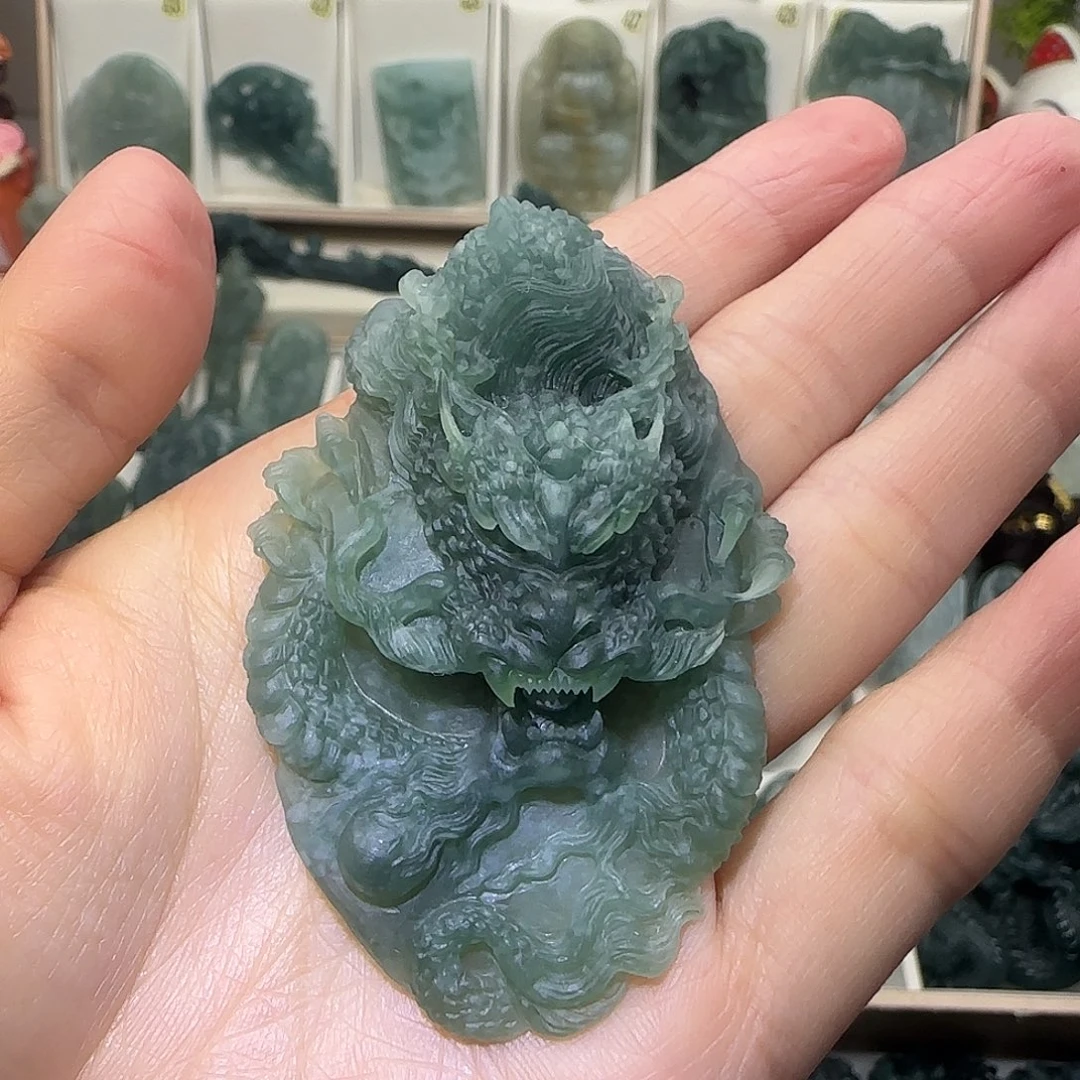 定制翡翠未镶嵌大威天龙翡翠定制