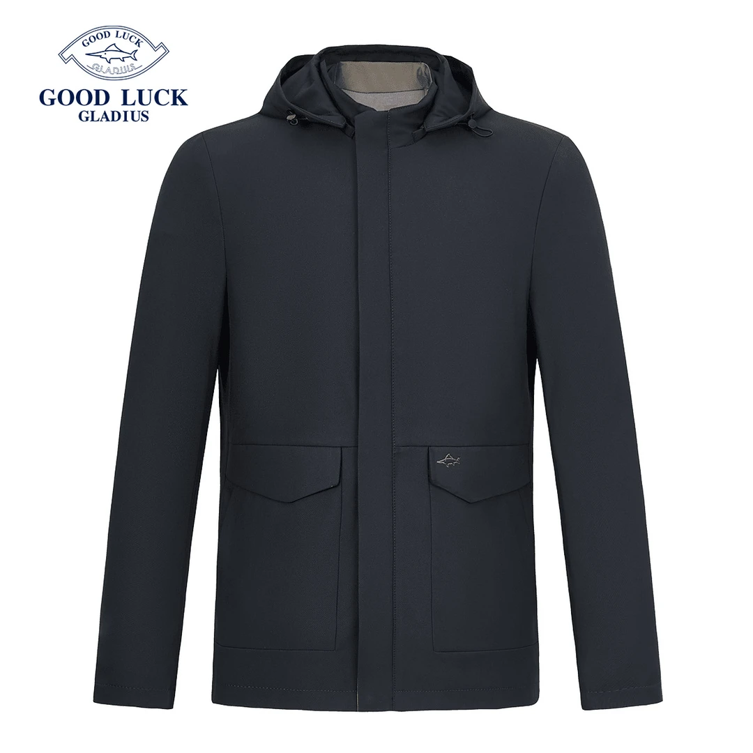 GOOD LUCK德鲨春秋新款连帽外套可拆卸时尚休闲夹克-L1T44718