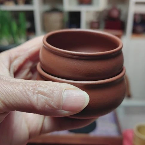 紫砂茶壶贾*主人杯2只30Cc50cc手工制作