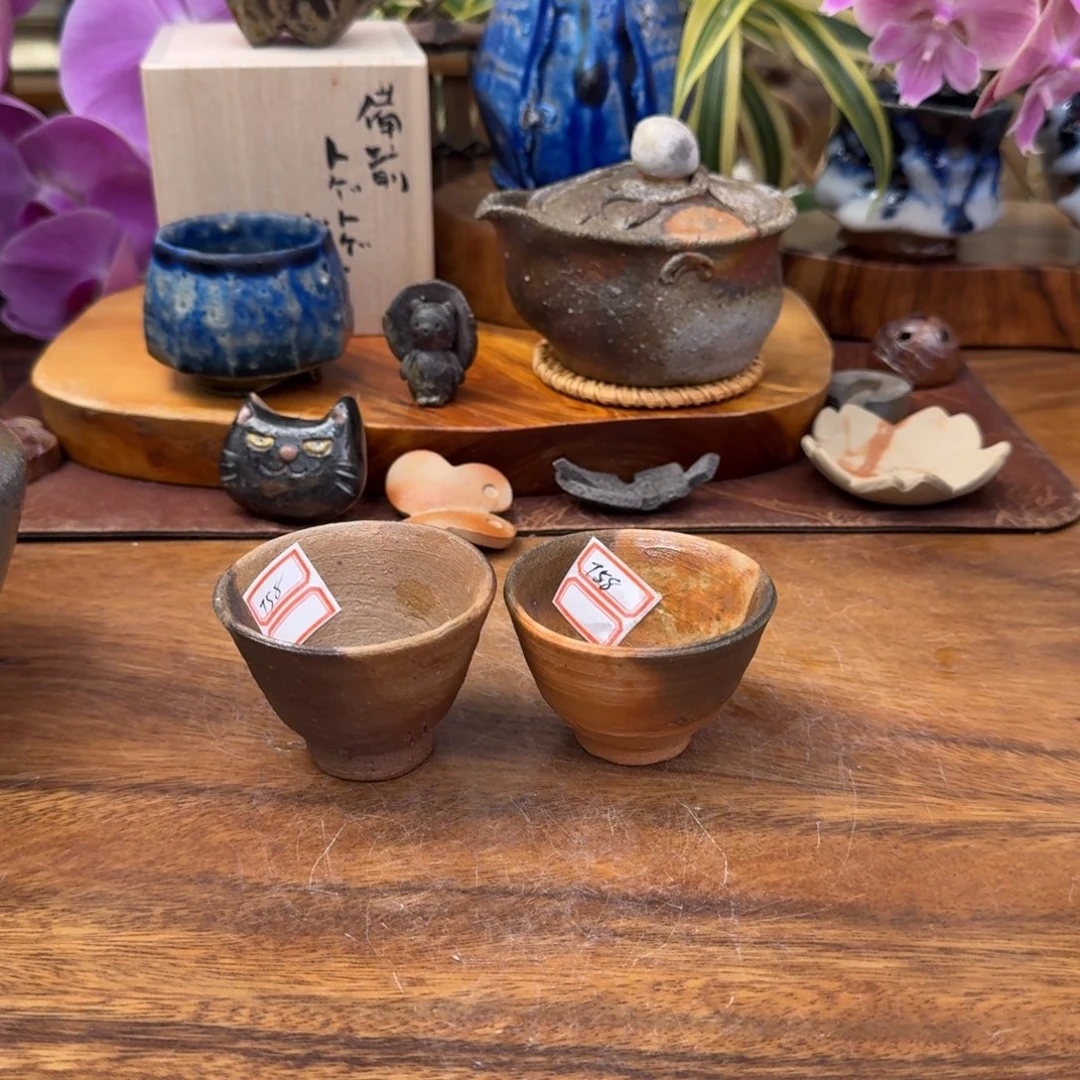 梅***儿森风来备前烧斗笠茶盏✖️2福利一口价