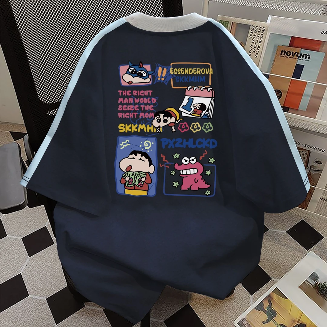 100%纯棉2025年夏季美式阿美咔叽短袖t恤女可爱印花复古宽松上衣