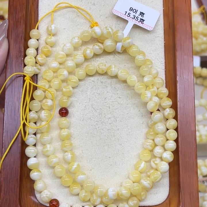 蜜蜡未镶嵌手链蜜蜡108