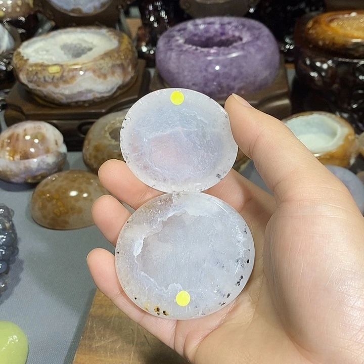 紫晶摆件未镶嵌冰透哑光聚宝盆