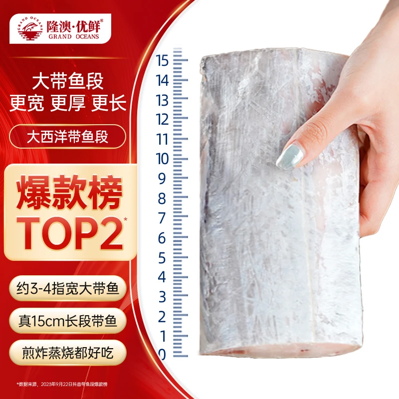【3斤】隆澳优鲜 巴西海捕带鱼去头去尾中段750g/袋
