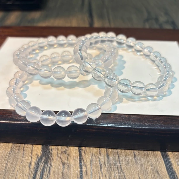 【书记甄选】天然奶白晶单圈手链 多样性发一件 约8mm 594LA