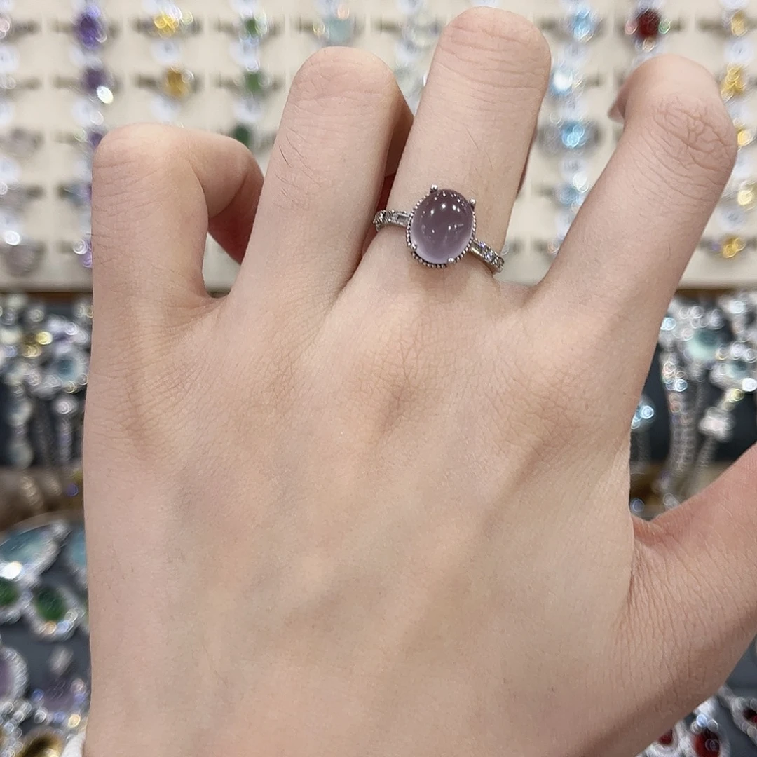 戒指萤石银S925镶嵌