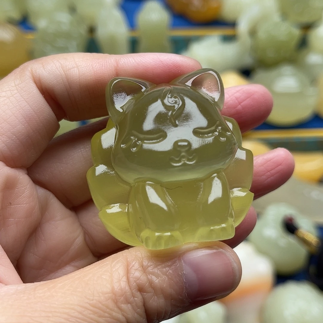 行***子玉天然桌面小摆件