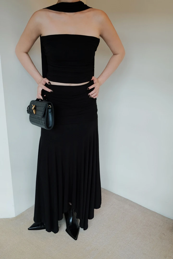 小众设计三件套抹胸不规则套装   250111