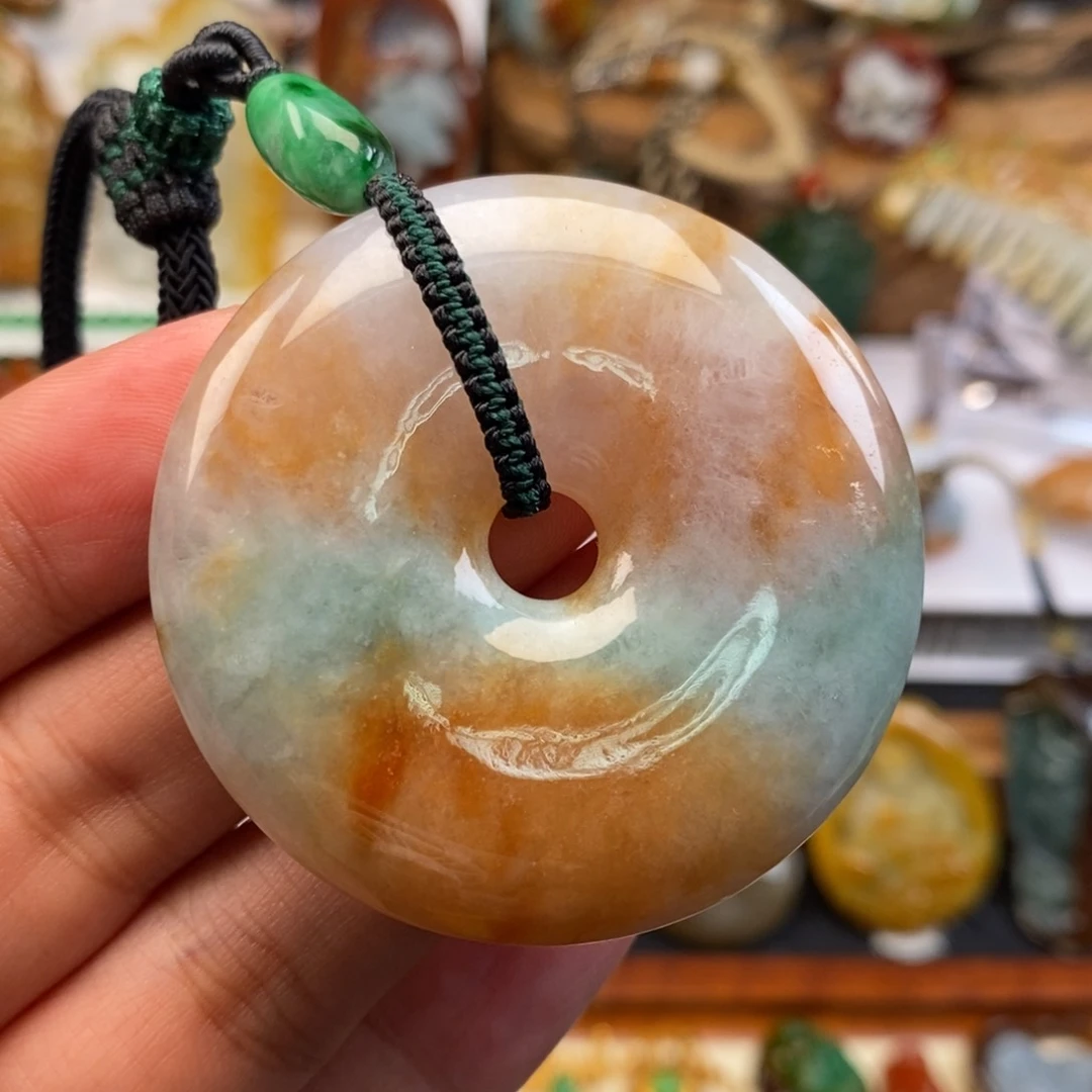颈饰未镶嵌翡翠缅甸天然翡翠大平安扣