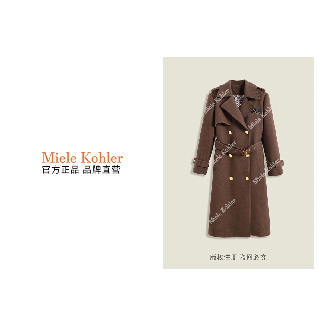 冬季新款时尚简约高级感长款大衣女外套MKKQ82120【澳门小源同款】