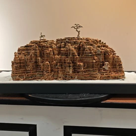 你***欢石材灵璧石滴水莲花楼兰山