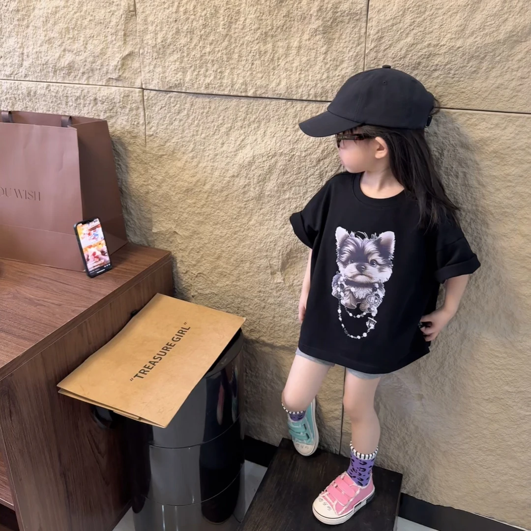 现货MZ.儿童夏季卡通设计宽松圆领休闲短袖T1433