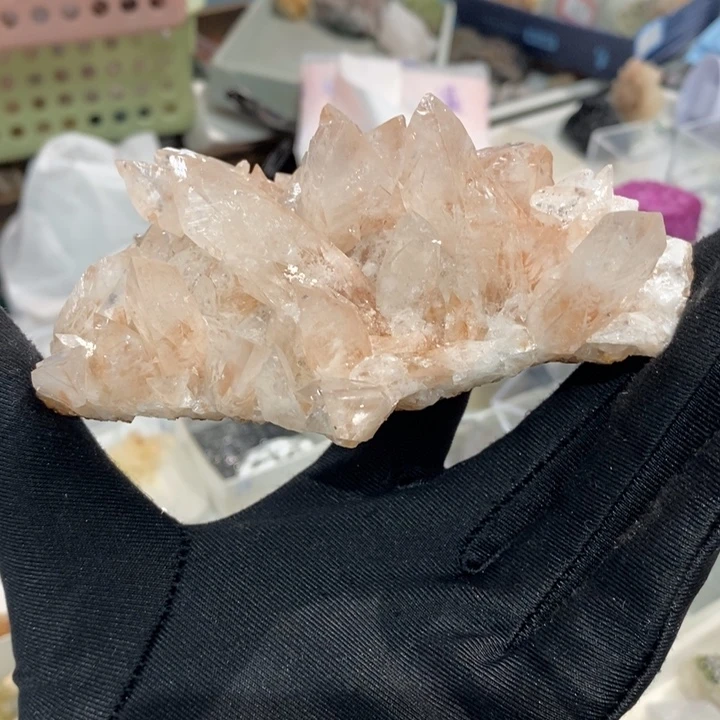 石材湖北粉燕尾羽毛方解