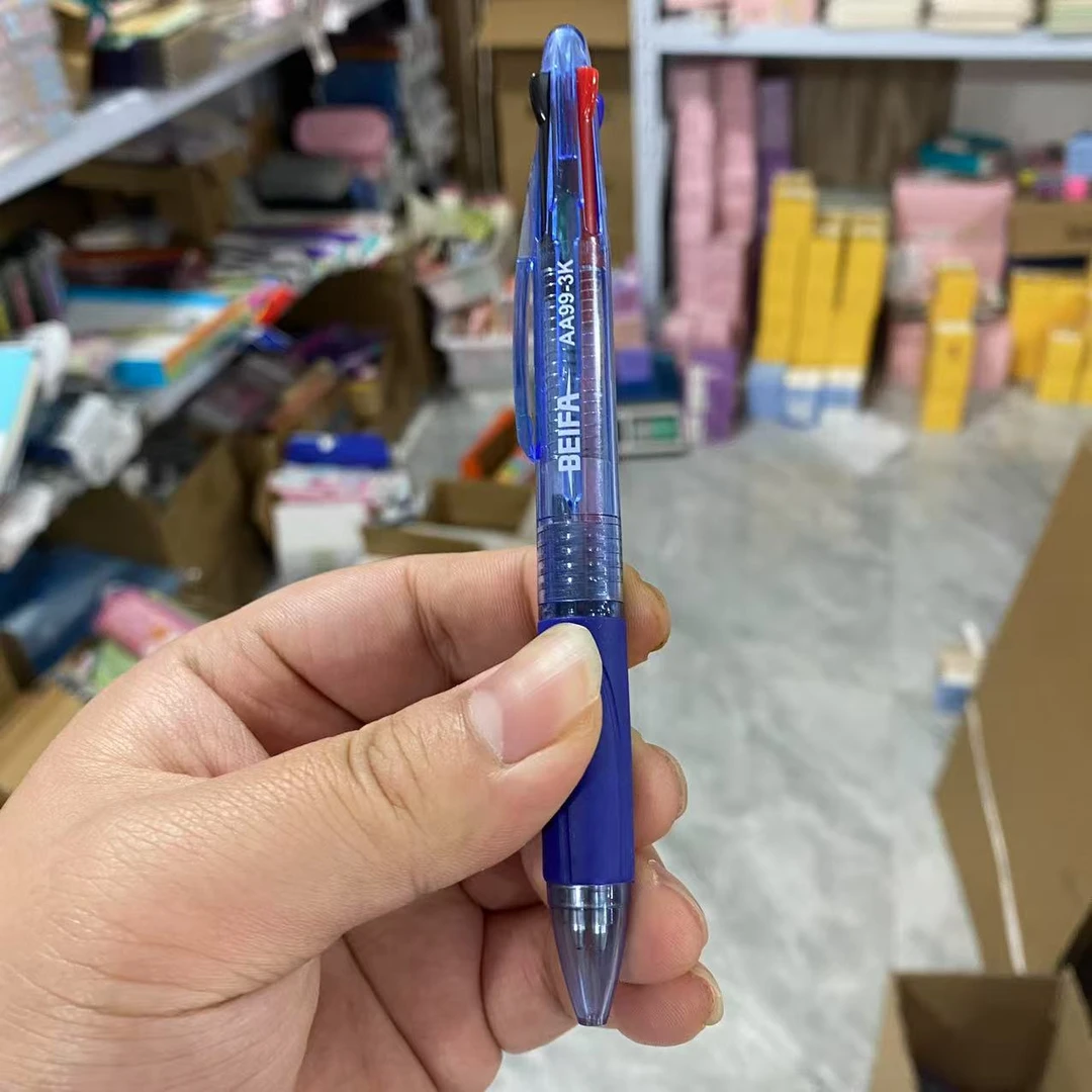 贝发 - 透明蓝杆 4色圆珠笔